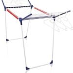 Leifheit Classic 200 Solid Standing Clothes Airer with Accessories. Foldable Clothes Rack for Outdoor and Indoor. 20 m Clothes Horse with 4 End Hooks for Hangers. Airer