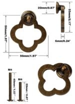 Ruiao 55mm 6 Pack Cupboard Cabinet Knobs. Antique Brass Solid Dresser Drawer knobs with Screws. Cupboard Knobs for Kitchen Bedroom Bathroom - 图片 4