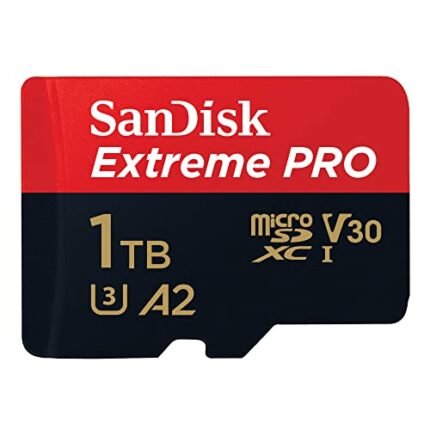 SanDisk Extreme Pro microSDXC UHS-I Memory Card with SD Adaptor. 1TB. V30. U3. C10. A2. 200MB/s R. 140MB/s W. Multicolor (SDSQXCD-1T00-GN6MA)