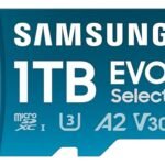SAMSUNG EVO Select microSDMemory Card + Adapter. 1TB microSDXC. Up-to 160 MB/s. 4K UHD. UHS-I. C10. U3. V30. A2. for Mobile Phone. Smartphones. Nintendo-Switch. and Tablets (MB-ME1T0SA/AM)