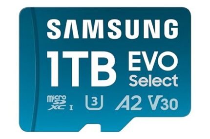SAMSUNG EVO Select microSDMemory Card + Adapter. 1TB microSDXC. Up-to 160 MB/s. 4K UHD. UHS-I. C10. U3. V30. A2. for Mobile Phone. Smartphones. Nintendo-Switch. and Tablets (MB-ME1T0SA/AM)